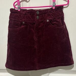 Cat & Jack Maroon Paper Bag Waist Corduroy Skirt